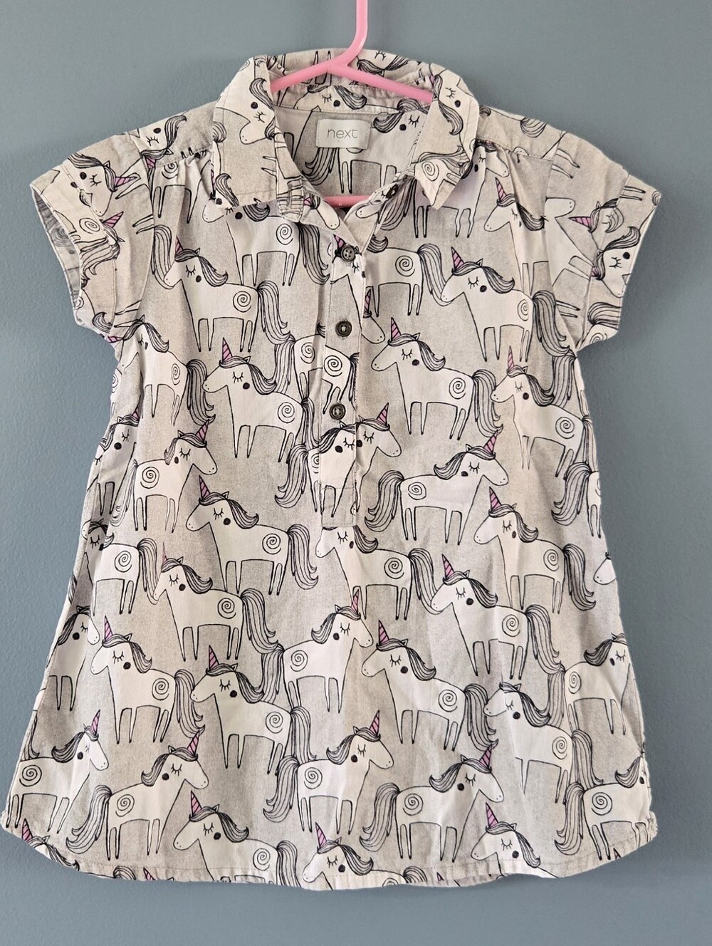 Next Toddler Unicorn Shirt Dress 2-3T